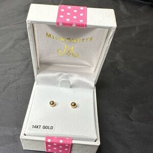 Mignonette 14k Gold Ball Earrings